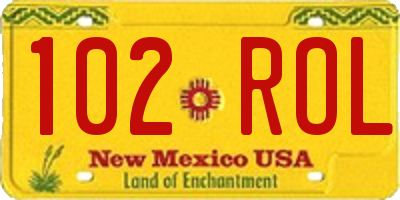 NM license plate 102ROL