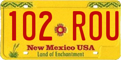 NM license plate 102ROU
