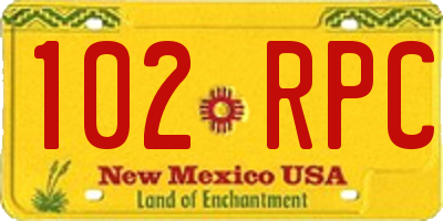 NM license plate 102RPC