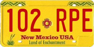 NM license plate 102RPE