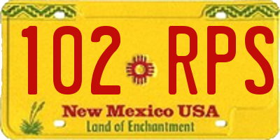 NM license plate 102RPS