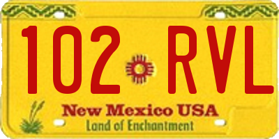 NM license plate 102RVL