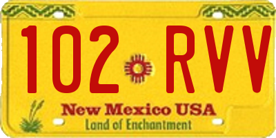 NM license plate 102RVV