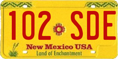 NM license plate 102SDE