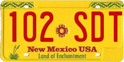 NM license plate 102SDT