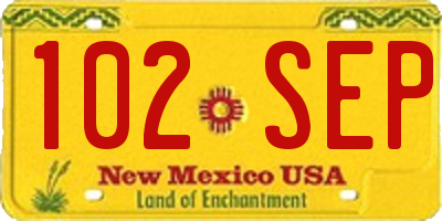 NM license plate 102SEP
