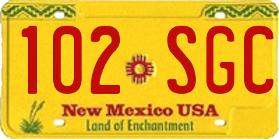 NM license plate 102SGC