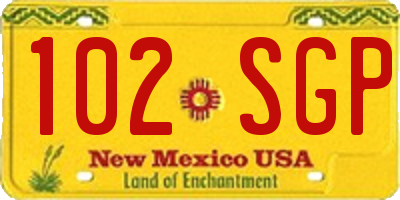 NM license plate 102SGP