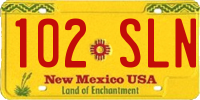 NM license plate 102SLN