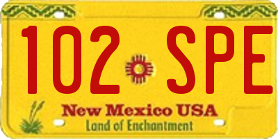 NM license plate 102SPE