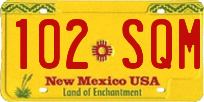 NM license plate 102SQM