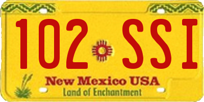 NM license plate 102SSI