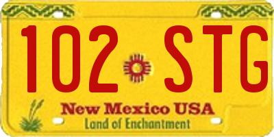 NM license plate 102STG