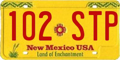 NM license plate 102STP