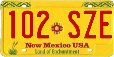 NM license plate 102SZE