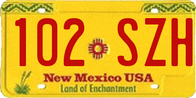 NM license plate 102SZH