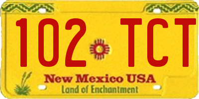 NM license plate 102TCT