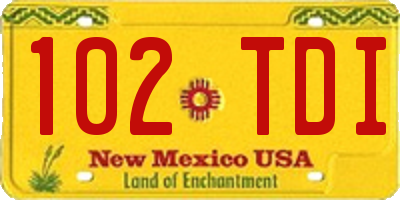 NM license plate 102TDI