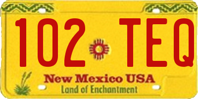 NM license plate 102TEQ