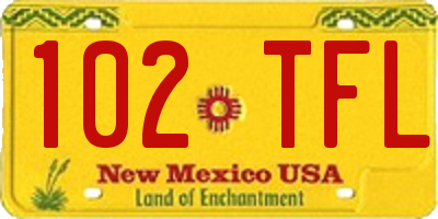 NM license plate 102TFL