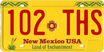 NM license plate 102THS