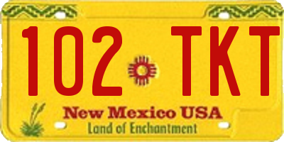 NM license plate 102TKT