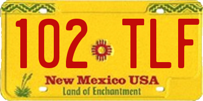 NM license plate 102TLF