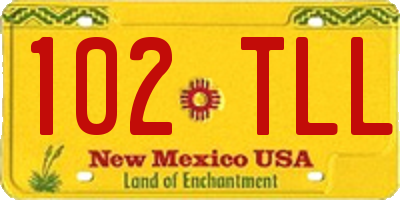 NM license plate 102TLL
