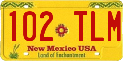 NM license plate 102TLM