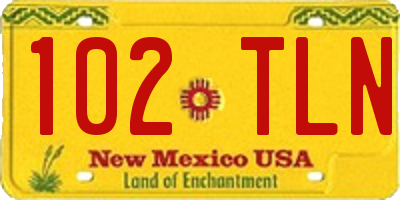 NM license plate 102TLN