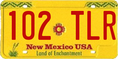 NM license plate 102TLR