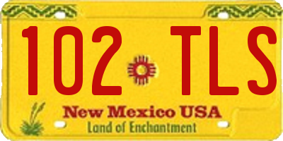NM license plate 102TLS