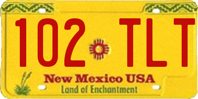 NM license plate 102TLT