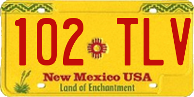 NM license plate 102TLV