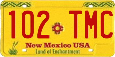 NM license plate 102TMC