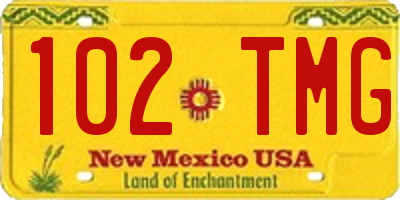 NM license plate 102TMG