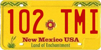 NM license plate 102TMI