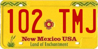NM license plate 102TMJ