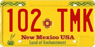 NM license plate 102TMK