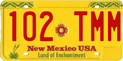 NM license plate 102TMM
