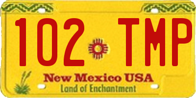 NM license plate 102TMP