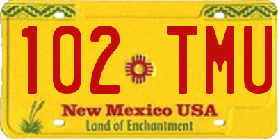NM license plate 102TMU