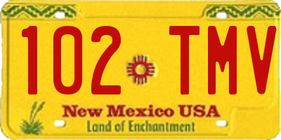 NM license plate 102TMV