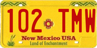 NM license plate 102TMW