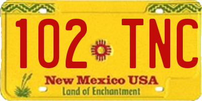 NM license plate 102TNC