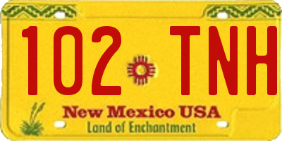 NM license plate 102TNH