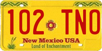 NM license plate 102TNO