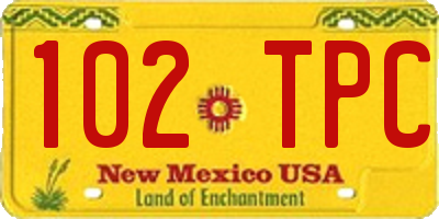 NM license plate 102TPC