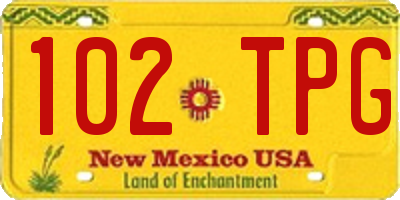 NM license plate 102TPG