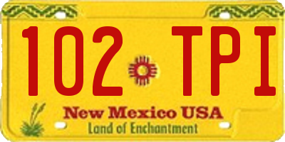 NM license plate 102TPI